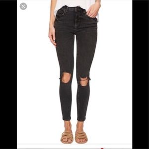 Busted knee free people skinny jeans